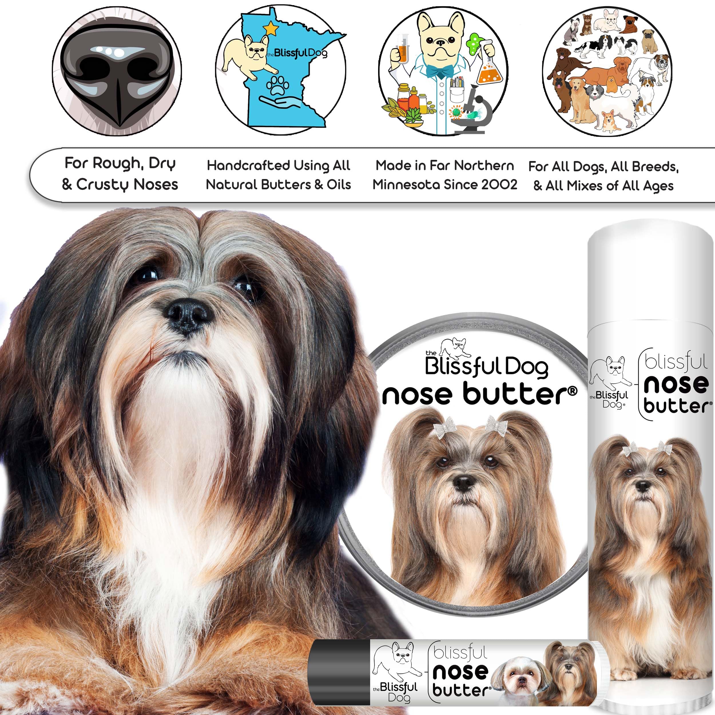 The Blissful Dog Lhasa Apso Unscented Nose Butter - Dog Nose Butter, 16 Ounce